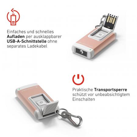 Ledlenser K4 R grau LED Mini Taschenlampe mit 4GB SpeicherSchlüsselanhänger