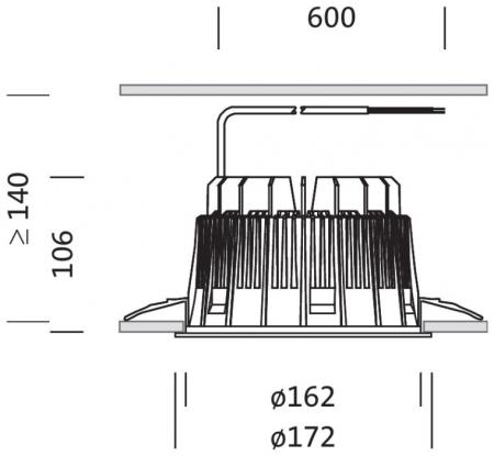 Siteco LEDVALUX L 11W WT 80° 830 UGR=19 1040lm DOWNLIGHT