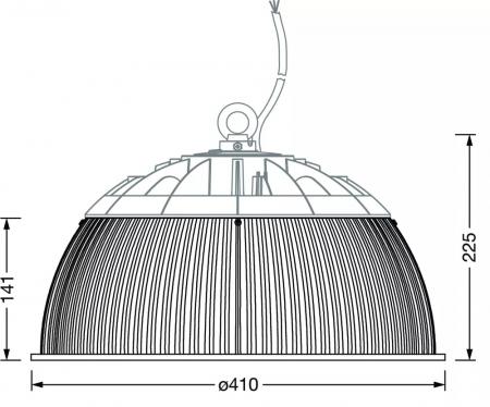 Siteco HIGHBAY 42 Reflektor mit Deckenaufhellung, Anbau