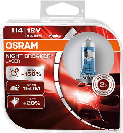 2er Set OSRAM NIGHT BREAKER LASER H4 Autolampe Halogenlicht Fern- und Abblendlicht