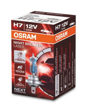 2er Pack OSRAM PX26d NIGHT BREAKER LASER H7 als Abblendlicht/Fernlicht Halogenlicht