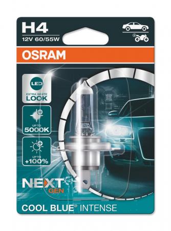 OSRAM P43t COOL BLUE INTENSE (NEXT GEN) H4 als Abblendlicht/Fernlicht Halogenlampe - 64193CBN
