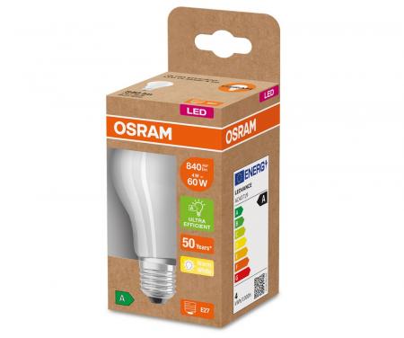 OSRAM E27 LED Leuchtmittel leistungsstark & besonders effizient matt 3,8W wie 60W 3000K warmweißes Licht - beste Energie Effizienz Klasse