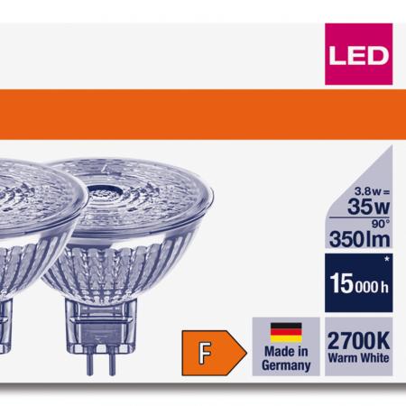 Aktion: 5er Pack OSRAM GU5.3 LED Reflektor MR16 36° Abstrahlwinkel 3,8W wie 35W 2700K warmweiß 12V - Nur noch angezeigter Bestand verfügbar