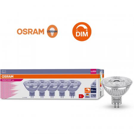 5er Pack OSRAM PARATHOM GU5.3 PAR16 LED Strahler 36° dimmbar 3,4W wie 20W 2700K warmweißes Licht 90Ra - Aktion: Nur noch angezeigter Bestand verfügbar