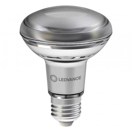 Ledvance E27 R80 Reflektorlampe 60° 4,9W wie 60W Strahler mit warmweißem Licht 2700K dimmbar Ra90