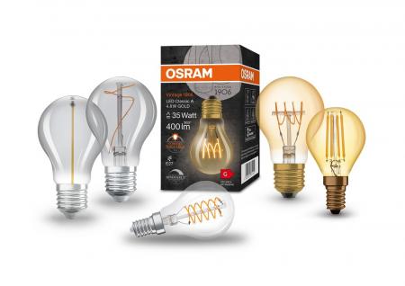 OSRAM E27 LED Vintage Filament Lampe Magnetic Style in Rustika Form 2,2W wie 16W warmweißes Licht 2700K