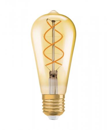 OSRAM E27 LED VINTAGE Glühlampe in EDISON Kolbenform GOLD dimmbar 4W wie 28W extra warmweißes gemütliches Licht