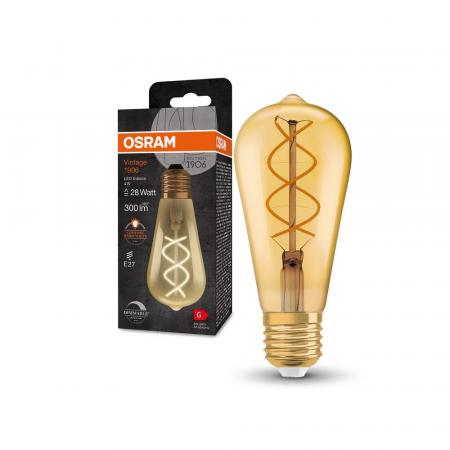 OSRAM E27 LED VINTAGE Glühlampe in EDISON Kolbenform GOLD dimmbar 4W wie 28W extra warmweißes gemütliches Licht