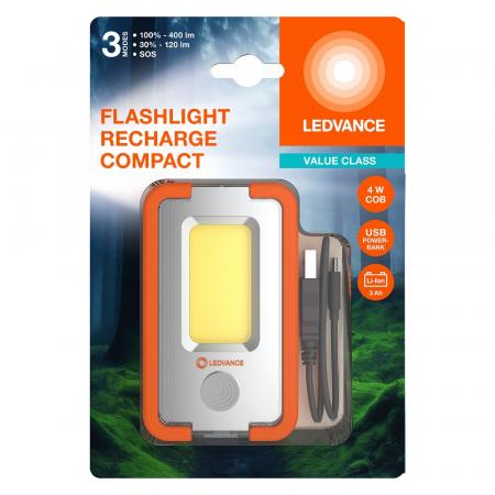 Ledvance LED Akku Taschenlampe FLASHLIGHT COMPACT mit Powerbank 4W