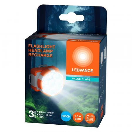 Ledvance LED Akku Stirnlampe FLASHLIGHT Camping 1,5W