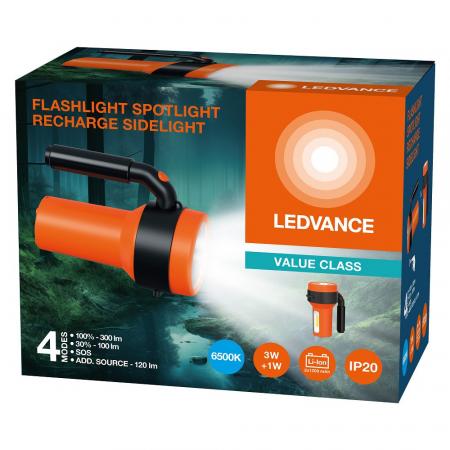 Ledvance LED Akku Taschenlampe FLASHLIGHT SPOTLIGHT SIDELIGHT mit Powerbank USB