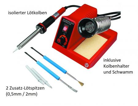 ChiliTec Lötstation "CT-LSK" regelbar 150-450°C 230V/58W, mit 2 Spitzen + 2 Tools