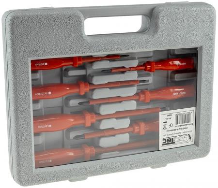 ChiliTec Schraubendreher-Set "KS-8 Elektro" mit Koffer, isolierter Schaft, 8-teilig