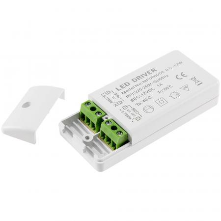 ChiliTec LED-Trafo "CT-12E-V2", 0,5-12W eckig Ein 220-240V, Aus 12V= Konstantspannung