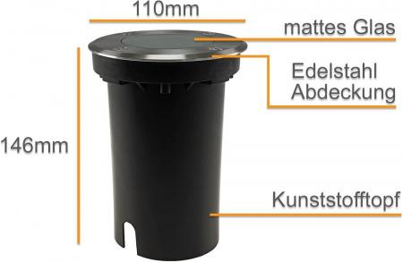 ChiliTec Bodenleuchte "BEL Uni R" ØxT 11x14cm, IP65, GU10 Fassung, rund