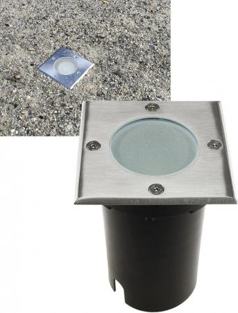 ChiliTec Bodenleuchte "BEL Uni Q" 10x10x14cm, IP65, GU10 Fassung, 4eckig