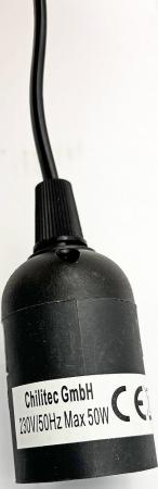 1 Stück ChiliTec E27-Fassung mit 15cm Kabel + Aufhänger Baustellen-Fassung