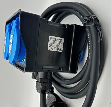 ChiliTec Gartensteckdose mit Erdspieß, 4-fach IP44, 2m Kabel