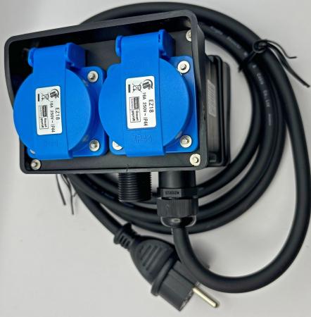 ChiliTec Gartensteckdose mit Erdspieß, 4-fach IP44, 2m Kabel