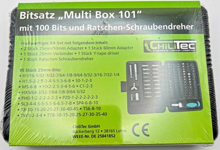 ChiliTec Bitsatz "Multi Box 101" 100 Bits und Ratschen-Schraubendreher