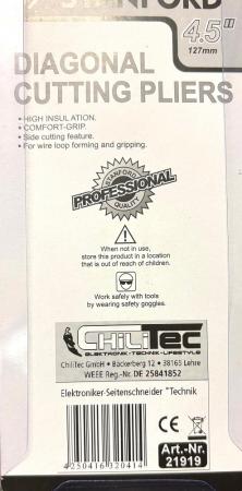ChiliTec Elektroniker-Seitenschneider "Technik" mit Feder, isoliert , 127mm