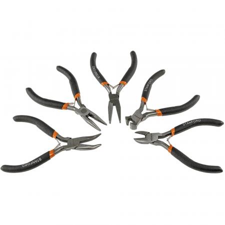ChiliTec Elektroniker Zangen-Set "MiniGrip" 5-tlg 12cm, isolierte Griffe, federöffnend