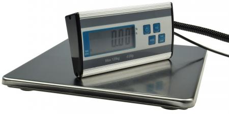 ChiliTec Paketwaage / Versandwaage "CT PW-120" 0,2-120kg, 27x27cm Edelstahl-Platte