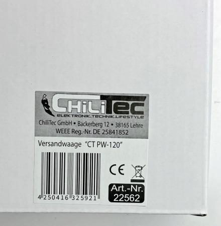 ChiliTec Paketwaage / Versandwaage "CT PW-120" 0,2-120kg, 27x27cm Edelstahl-Platte