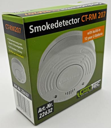 ChiliTec Rauchmelder "CT-RM 207" DIN EN14604 integrierte 10 Jahres Lithium-Batterie
