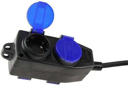 ChiliTec Werkstatt-Steckdose, 4-fach, 5m Kabel IP44, mit Aufhänger, H07RN-F 3G1,5mm²