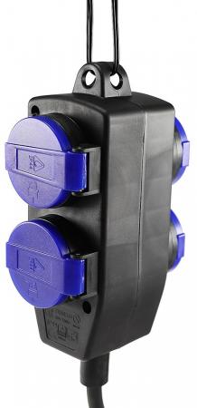 ChiliTec Werkstatt-Steckdose, 4-fach, 5m Kabel IP44, mit Aufhänger, H07RN-F 3G1,5mm²