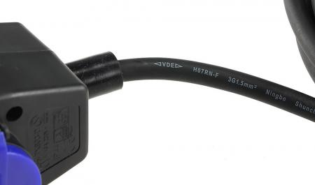 ChiliTec Werkstatt-Steckdose, 4-fach, 5m Kabel IP44, mit Aufhänger, H07RN-F 3G1,5mm²
