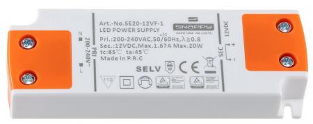 ChiliTec LED-Trafo "CT-SL20" SlimLine 0,5-20W Ein 180-264V, Aus 12V= Konstantspannung