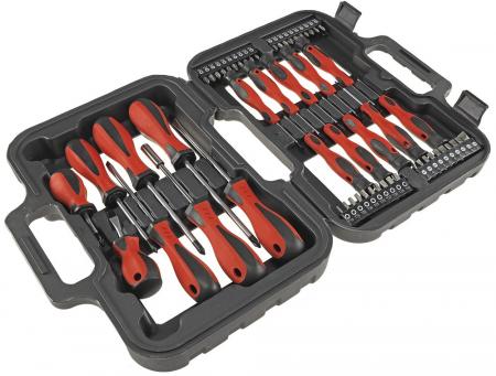 ChiliTec Schraubendreher Set 58-teilig mit Koffer 18 Schraubendreher, 40 Bits
