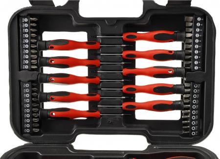 ChiliTec Schraubendreher Set 58-teilig mit Koffer 18 Schraubendreher, 40 Bits