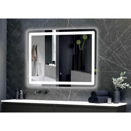 ChiliTec LED Spiegel "Espelho Q70" 70x50cm 230V, 23W, 1750lm, 4000K, Touchschalter # Achtung! Separates Versandpaket #