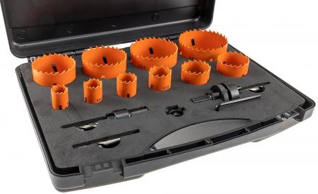 ChiliTec Lochsägen Set "Profi" 15-teilig 19-74mm, inkl. Transportkoffer