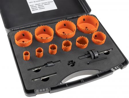 ChiliTec Lochsägen Set "Profi" 15-teilig 19-74mm, inkl. Transportkoffer