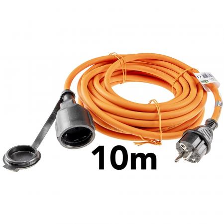 ChiliTec Verlängerungskabel 10m, IP44, Orange H07RN-F 3G1,5 , Stecker / Kupplung