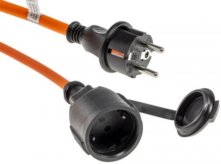 ChiliTec Verlängerungskabel 5m, IP44, Orange H07RN-F 3G1,5 , Stecker / Kupplung
