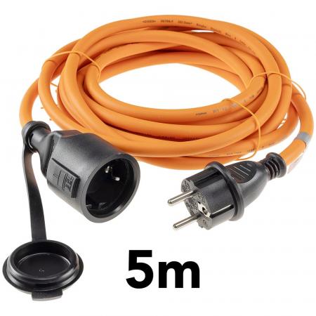ChiliTec Verlängerungskabel 5m, IP44, Orange H07RN-F 3G1,5 , Stecker / Kupplung