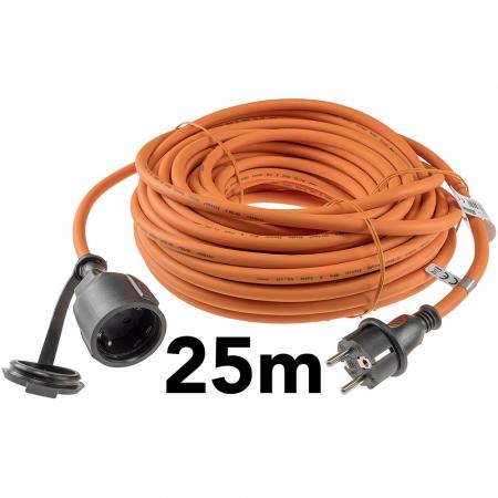 ChiliTec Verlängerungskabel 25m, IP44, Orange H07RN-F 3G1,5 , Stecker / Kupplung