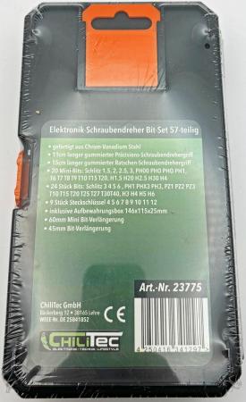 ChiliTec Elektronik-Schraubendreher Bit-Set 57-teilig, Ratschen-Schraubendreher