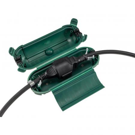 ChiliTec Kabelschutzbox für Aussen IP44 LxØ 21x8cm, mit Wandhalterung, Grün