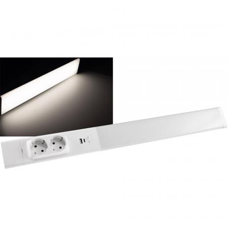 60cm ChiliTec LED Unterbauleuchte "Arusha", weiß USB A+C PD, Licht neutralweiß
