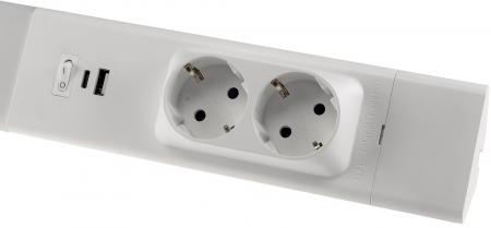 60cm ChiliTec LED Unterbauleuchte "Arusha", weiß USB A+C PD, Licht neutralweiß