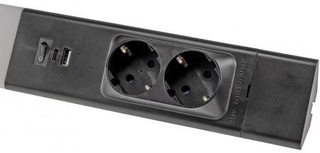 60cm ChiliTec LED Unterbauleuchte "Arusha" schwarz USB A+C PD, Licht warmweiß