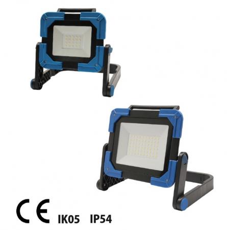 Leistungsstarker Ledino Ledar Akku LED-Baustrahler 30W 3000lm IP54 6500K Tageslichtweiß