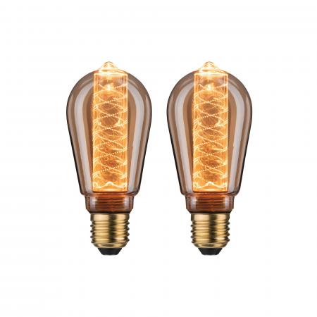 Paulmann 5068 Bundle 2xLED Lampen Innenkolben mit Spirale E27 gold 1800K extra warmweißes Licht